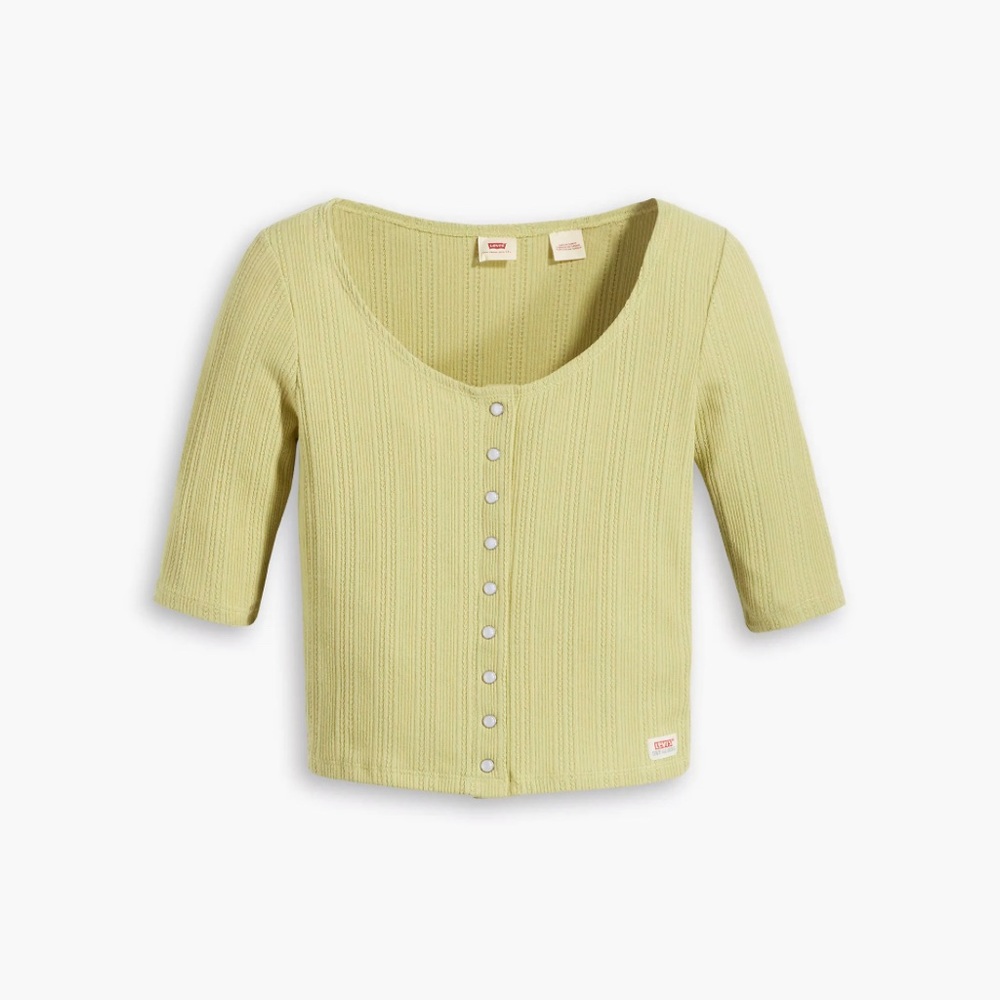 NEW Levi’s DRY GOODS POINTELLE TOP, Green, size XL, never worn w/ tags